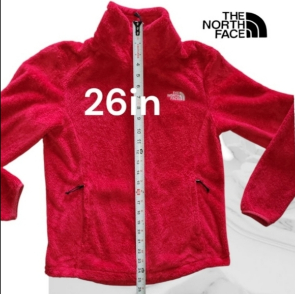 North Face Osito Fleece Jacket Coat Red Winter Sherpa Athleisure Women Small S - Picture 10 of 12